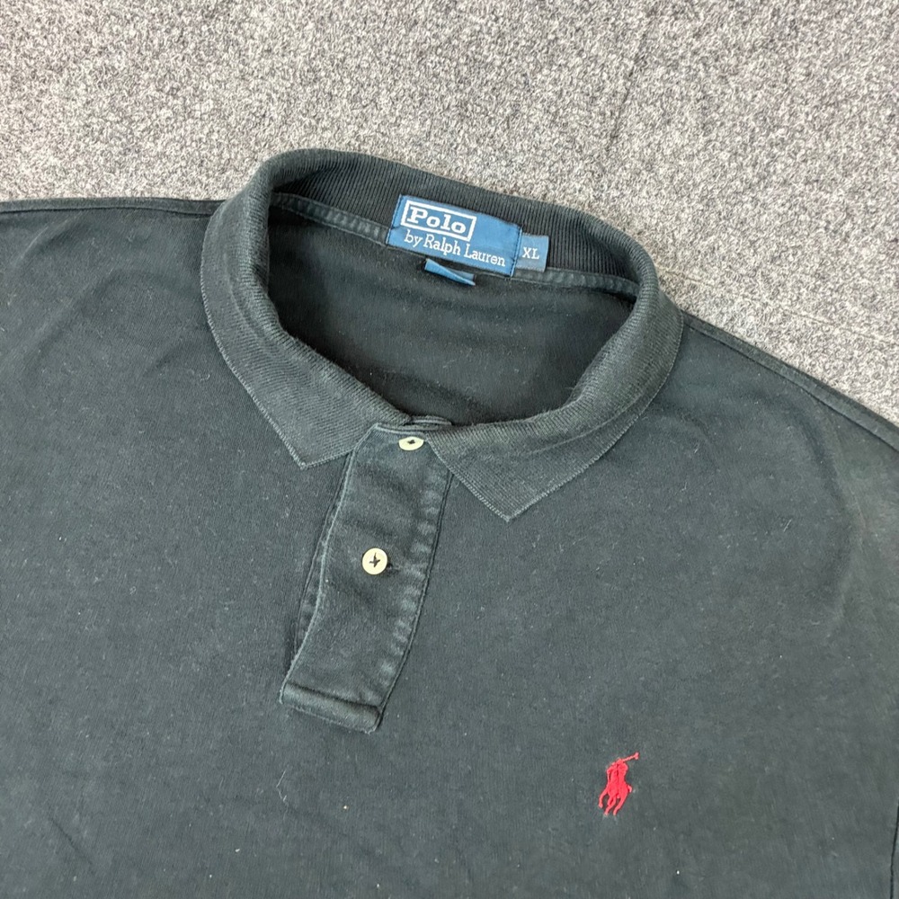 Polo Ralph Lauren Mens Size XL Black Short Sleeve Cotton Polo Shirt Pony Logo